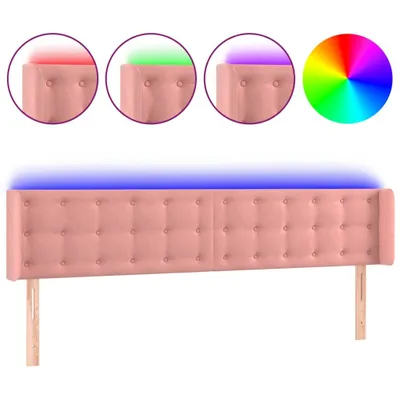 Produktbild von vidaXL LED Kopfteil Rosa 203x16x78/88 cm Samt