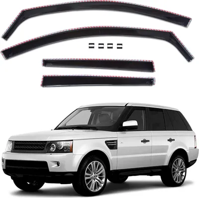 Produktbild von J&J AUTOMOTIVE | GP Windabweiser Für Land Rover Range Rover Sport 2005-2012 4tlg, GP Regenabweiser, Schwarz, Getönt, Aerodynamisch, Einfache Montage, Befeistigung mit Clips