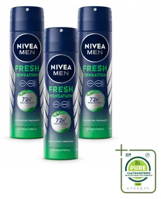 Image de 3 sprays déodorants NIVEA MEN Fresh Sensation - 150 ml - Lot de 3