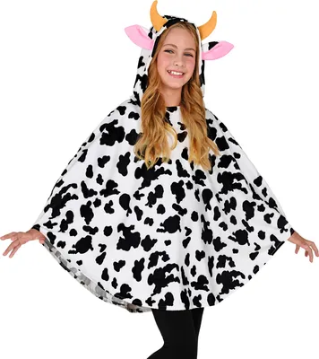 Produktbild von Widmann 48161 - Kinderkostüm Kuh, Poncho mit Kapuze, Überwurf, Mottoparty, Karneval