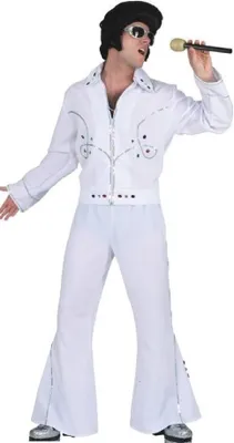 Produktbild von O839-50 weiß Herren Rockstar Kostüm Rockstaranzug Discoanzug Gr.50