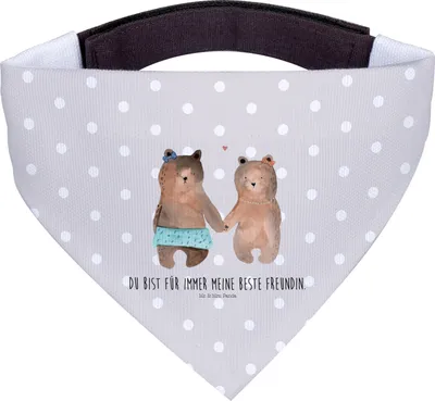 Produktbild von Mr. & Mrs. Panda Hunde Halstuch Bär Freundin - Grau Pastell - Geschenk, Hund, Für, Tuch, Hunde-Bandana, Teddy, Beste Freund Liebe Liebesbeweis Verliebt Kumpel Kumpeliene