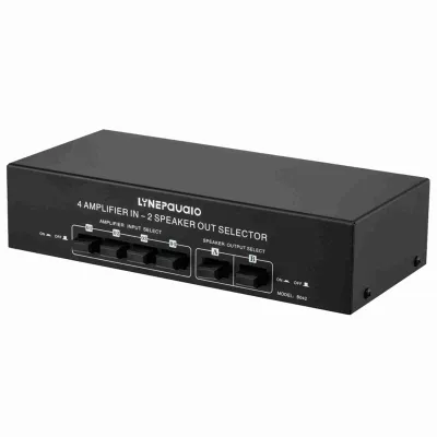 Zdjęcie produktu dla przełącznik głośników 4 wejścia i 2 wyjścia, przełącznik audio, przełącznik źródła dźwięku, przełącznik głośników, przełącznik głośników, przełącznik audio do domowego systemu stereo