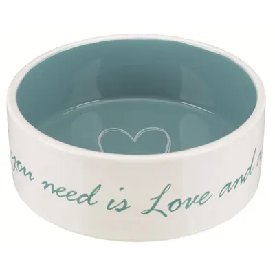 Produktbild von Trixie Keramiknapf Pets Home creme/petrol, Durchmesser: 16 cm
