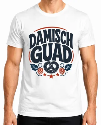 Imagen del producto de Damisch Guad Bayern: , pretzel, camisa tradicional, pantalones de cuero para hombre, camiseta, blanco, talla L