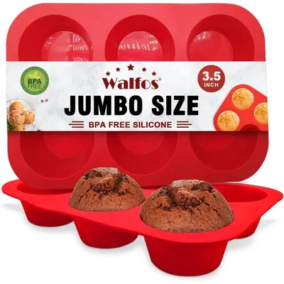 Zdjęcie produktu dla Zestaw form do muffinek, 6 sztuk, silikon, nieprzywierające, bez BPA, można myć w zmywarce, 2 sztuki w opakowaniu