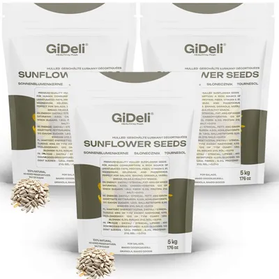 Produktbild von Sonnenblumenkerne 15kg Geschält Roh Vegan Natur Proteinreich Snack Backen GiDeli