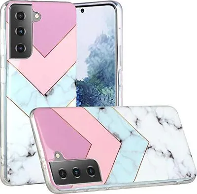 Produktbild von CLM-Tech Hülle kompatibel mit Samsung Galaxy S22 - TPU Silikon-Hülle Case Schutzhülle Handyhülle - Marmor, rosa hellblau weiß mehrfarbig