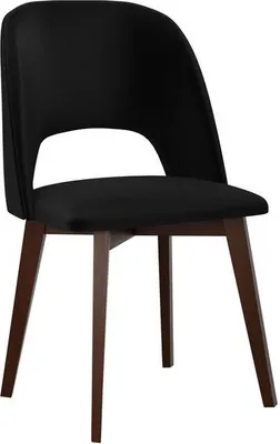 Image de Chaise de salle à manger rembourrée AFTON 7 - noyer / noir