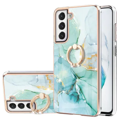 Immagine prodotto di Custodia Marble per Samsung Galaxy S21 FE 5G, custodia protettiva in silicone TPU con supporto ad anello Caffè