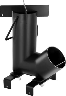 Image de Réchaud de camping Rocket Stove, réchaud portable à bois avec sac de transport pour la randonnée, en acier au carbone, brûle du bois, des brindilles ou des bâtons pour la cuisine en plein air, le jardin, la cuisine en camping, le chauffage, noir