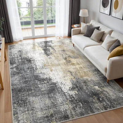 Zdjęcie produktu dla Dywany 120x170 cm, antypoślizgowy, prany, do salonu, szary