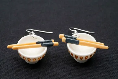 Produktbild von Bowl Stäbchen Ohrringe Miniblings Hänger Suppenschüssel Schüssel Japan Asien
