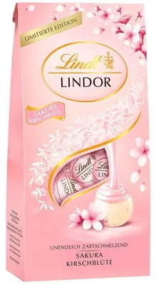 Produktbild von Lindt Lindor Kugeln Sakura Kirschblüte 137g Limited Edition Kirschcreme weiße Schoko