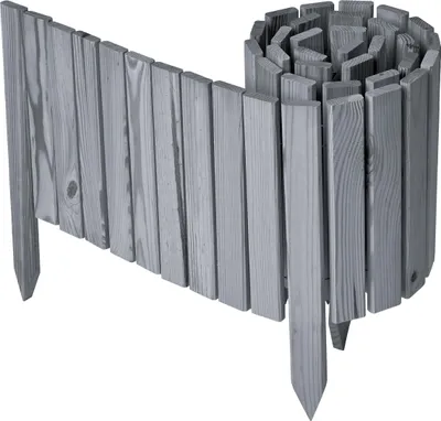 Produktbild von Garronda Beeteinfassung Holz Rollzaun Gartenzaun imprägniert Flexibler Rollborder Rasenkante  Länge: 200 cm (Grau, Höhe: 30 cm)