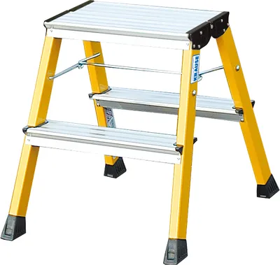 Produktbild von Krause Leiter 130044 Doppelklapptritt Rolly Gelb 2x2 Stufen