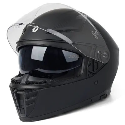 Produktbild von Motorrad Integralhelm mit Doppelvisier, Hochwertiger Motorradhelm, ECE 22-06, Schwarz, Größe XL (61CM) - Ideal für Roller, Moped, Mofa und Scooter