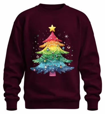 Imagen del producto de Árbol de Navidad LGBTQ - Navidad, regalo de Navidad, suéter navideño uni, color burdeos, talla S