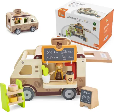 Produktbild von Viga Toys - VIGA-Café mit Holzautos