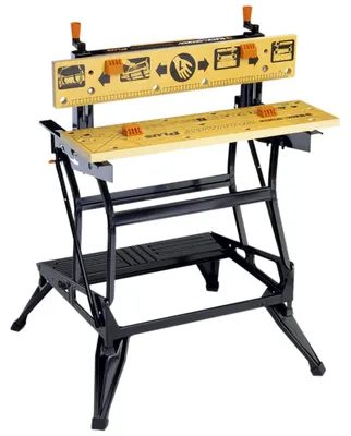 Image de Etabli-étau pliable grand format - Plan de travail : 740 x 541 mm - 2 hauteurs - Charges maximales : 250 kg