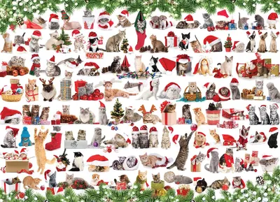 Produktbild von EUROGRAPHICS Puzzle Weihnachten Katzen 1000 Teile