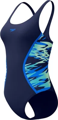 Image de Maillot de bain Speedo Hyperboom pour femmes, séchage rapide et résistant au chlore, couleur : bleu, taille : 40
