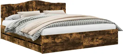 Zdjęcie produktu dla vidaXL Rama łóżka z dębu wędzonego 180 x 200 cm Drewno inżynieryjne