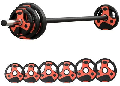 Produktbild von Langhantel Set 20 kg inkl. 6 Hantelscheiben 2 x 5kg 2 x 2,5kg 2 x 1,25kg, für Heimfitness