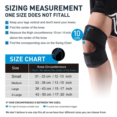 Imagen del producto de Rodillera con soporte para la rótula, ajustable, talla mediana, para deportes y uso diario