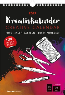 Produktbild von Kreativkalender A4 schwarz 2027