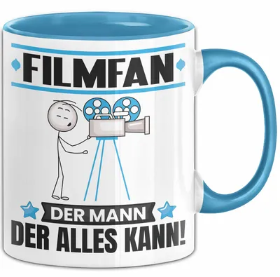 Produktbild von Filmfan Tasse Geschenk für Filmfan Der Mann Der Alles Kann Geschenkidee zum Geburtstag (Blau)