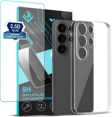 Produktbild von Handyhülle für Samsung Galaxy S26 Ultra mit 9H Displayglas Displayschutz Hülle Transparent Flexibel Elastisch Case Cover Backcover Schutzhülle