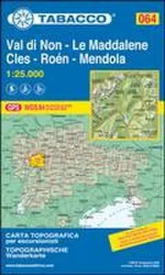 Obrázok produktu pre Tabacco Wandern 1 : 25 000 Val di Non-LeMaddalene-Cles-Roen-Mendola