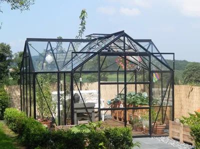 Produktbild von Vitavia Gewächshaus "Sirona" schwarz 13 m² 3 mm ESG