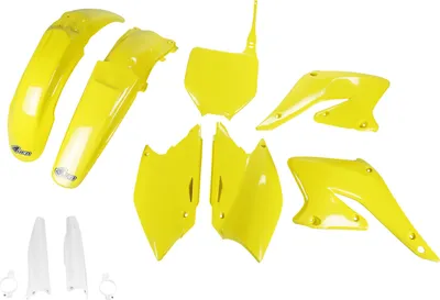 Produktbild von Ufo Suzuki Rmz 250 2004-2006 Sukit403f-102 Fork Protectors & Plastikbausatz Gelb Gelb One Size