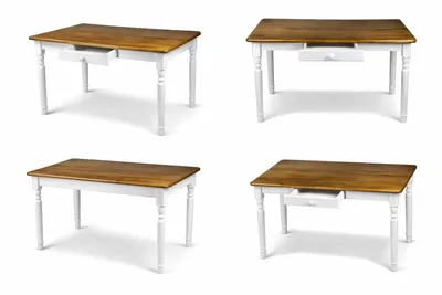Produktbild von Esstisch mit Schublade Küchentisch Tisch Massiv Kiefer Speisetisch massiv (50x70 cm, Eiche)