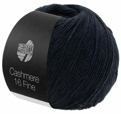 Produktbild von Lana Grossa CASHMERE 16 FINE Wolle 50 g 320 m Merino Kaschmir Strickgarn Farbe 012 - Nachtblau, KI-generiertes Bild