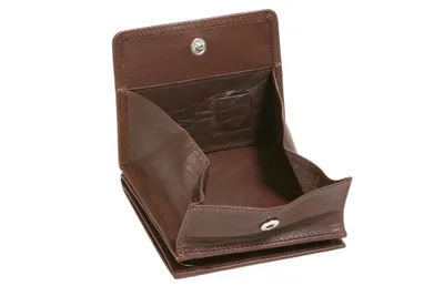 Produktbild von LEAS Wiener-Schachtel im Ausweis-Format mit großer Kleingeldschütte und RFID Schutz, Echt-Leder, Dunkelbraun Special Edition