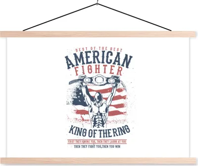 Produktbild von MuchoWow® Textilposter Mancave - Boxen - Amerika - Altmodisch 120x80 cm mit holzfarbenen Rahmen - Aufhängeset
