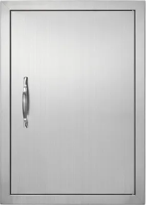 Produktbild von "Rostfreie Außenküchentür 432x610x46 mm - Vertikale Edelstahltür für Grillinsel und Grillstation"