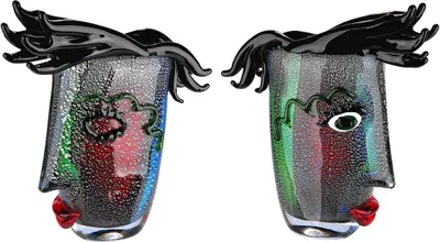 Zdjęcie produktu dla Casablanca Glasart, Gesichtsvase, "Barbiere", Gesichtsmotiv, Glas, mehrfarbig, , L. 10,5 cm, B. 29 cm, H. 28 cm 39736