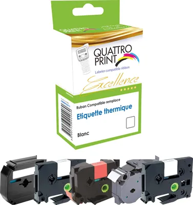 Image de Quattro-Print Schriftband KREBTZE531 TZE531 12mmx8m sw/bl