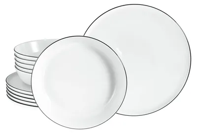 Obrázok produktu pre CreaTable, 21966, Chef Collection Black Line, 12-dielny servis, porcelán