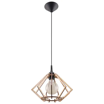 Image de Lampe suspendue POMPELMO en bois naturel 1xE27 15W bois 90x27.5x27.5cm Sollux Lighting