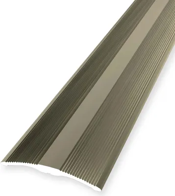 Produktbild von Übergangsschiene 4 x 33 x 1000 mm Übergangsprofil Übergangsleiste Aluminium eloxiert Geriffelt Selbstklebend Sandfarbig Küberit