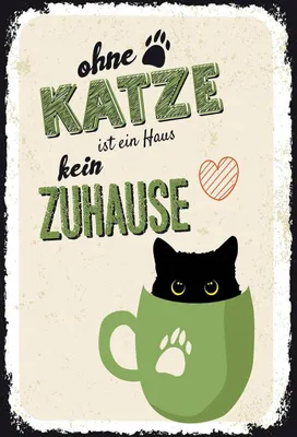 Produktbild von vianmo Holzschild 18x12 cm ohne Katze ist Haus kein Zuhause