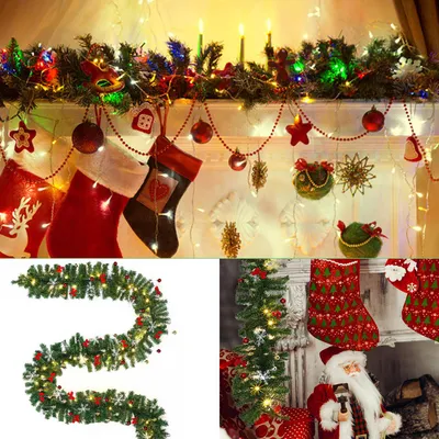 Image de Guirlande lumineuse LED Ikodm, 5 mètres, avec 100 LED blanc chaud et décorations pour sapin