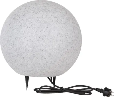 Productafbeelding van Bolvormige buitenlamp met een granietlook, diameter 38 cm, fitting E27, inclusief 1,5 meter kabel en stekker