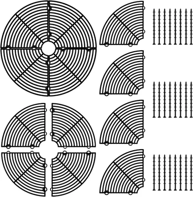 Produktbild von 3er-Pack Pflanzenüberzüge 30 cm, Schneidbar, 24 Stützen, Schwarz, für Innenbereich
