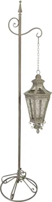 Produktbild von Casa Padrino Jugendstil Gartenlaterne Grau H. 175 cm - Garten & Terrassen Deko